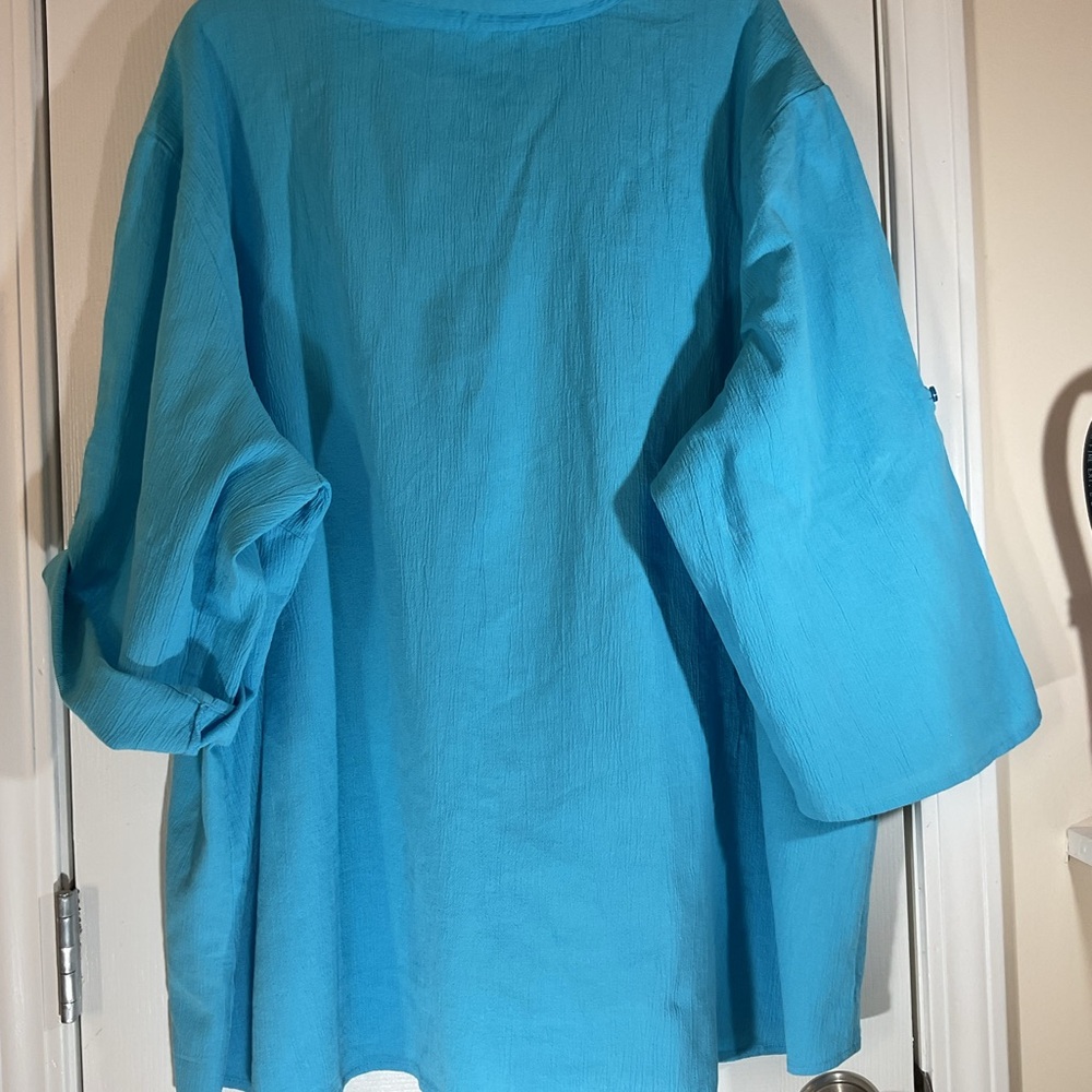 Woman Within Blue Tunic Top New classic comfort - Picture 2 of 9